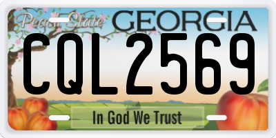 GA license plate CQL2569