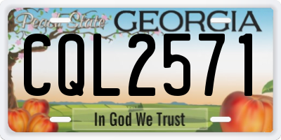 GA license plate CQL2571