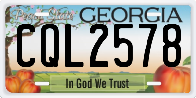 GA license plate CQL2578