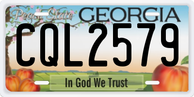 GA license plate CQL2579
