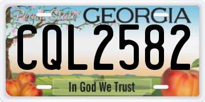 GA license plate CQL2582