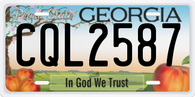 GA license plate CQL2587