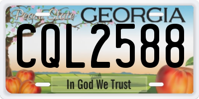 GA license plate CQL2588