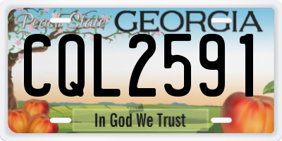 GA license plate CQL2591