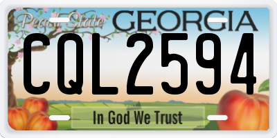 GA license plate CQL2594