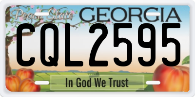 GA license plate CQL2595