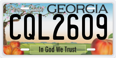 GA license plate CQL2609