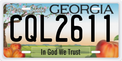 GA license plate CQL2611