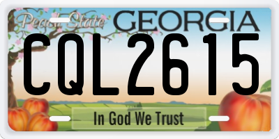 GA license plate CQL2615
