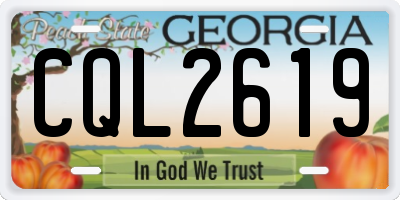 GA license plate CQL2619