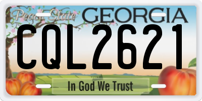 GA license plate CQL2621