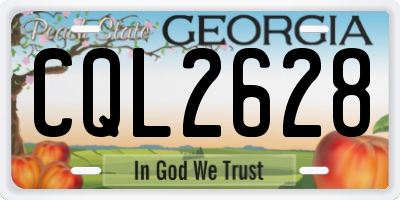 GA license plate CQL2628