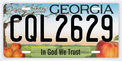GA license plate CQL2629