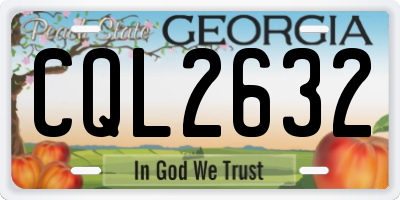 GA license plate CQL2632