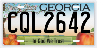GA license plate CQL2642
