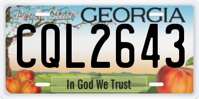 GA license plate CQL2643