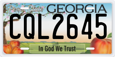 GA license plate CQL2645