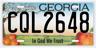 GA license plate CQL2648