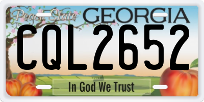 GA license plate CQL2652