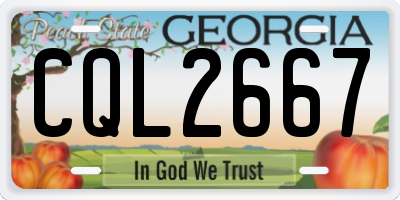 GA license plate CQL2667