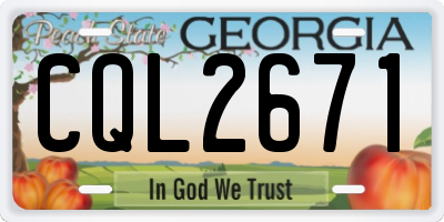 GA license plate CQL2671