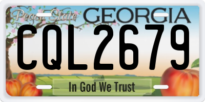 GA license plate CQL2679