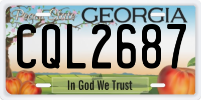 GA license plate CQL2687