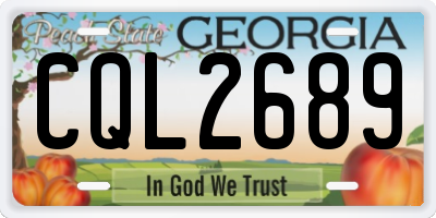 GA license plate CQL2689