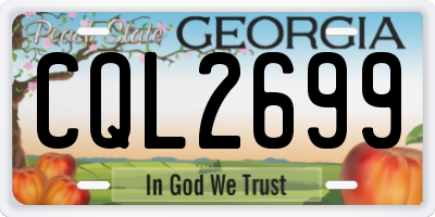 GA license plate CQL2699