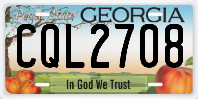 GA license plate CQL2708