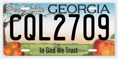 GA license plate CQL2709
