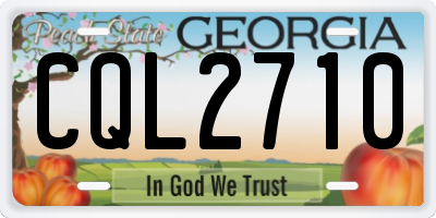 GA license plate CQL2710
