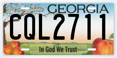 GA license plate CQL2711