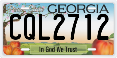 GA license plate CQL2712