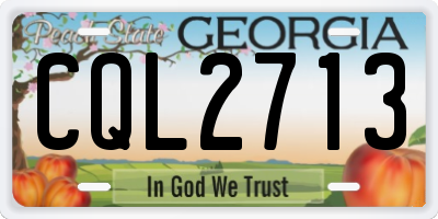 GA license plate CQL2713