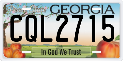 GA license plate CQL2715
