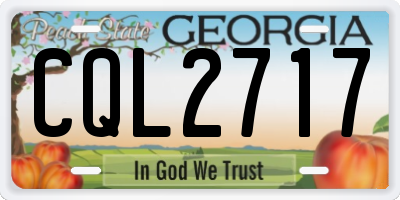 GA license plate CQL2717