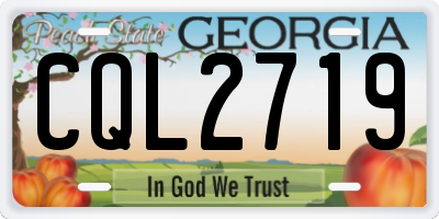 GA license plate CQL2719