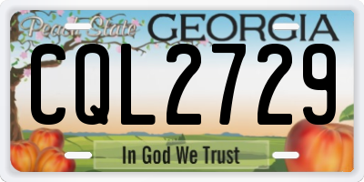 GA license plate CQL2729