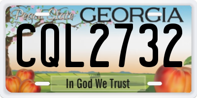 GA license plate CQL2732