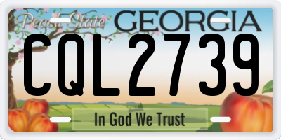 GA license plate CQL2739