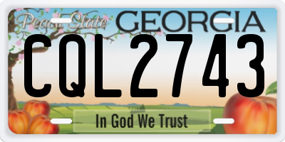 GA license plate CQL2743