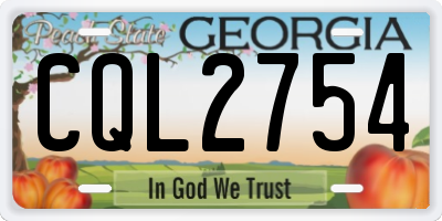 GA license plate CQL2754