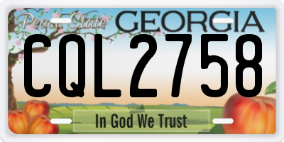 GA license plate CQL2758
