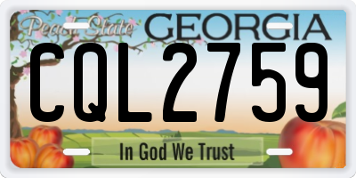 GA license plate CQL2759