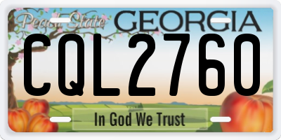 GA license plate CQL2760