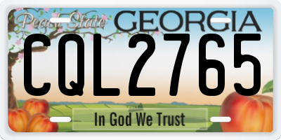 GA license plate CQL2765
