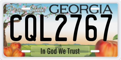 GA license plate CQL2767