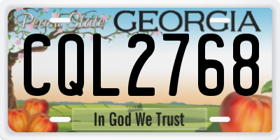 GA license plate CQL2768