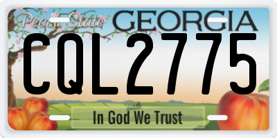 GA license plate CQL2775